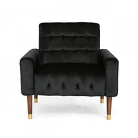 Lucas Modern Accent Seating Arm Chair With Tufted Back,polyester Upholstery,black Accent Chair