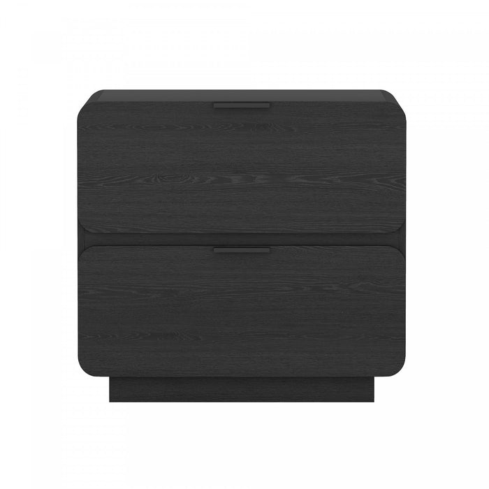 Chrystie Contemporary Modern 26\" Nightstand in Black (2-Drawer)
