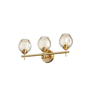 Dainolite Abii 3 Light Vanity Light Vintage Bronze Finish Champagne Glass Lamp