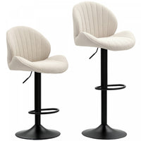 HOMCOM Bar Stools Set of 2, Swivel Counter Height Barstools with Back