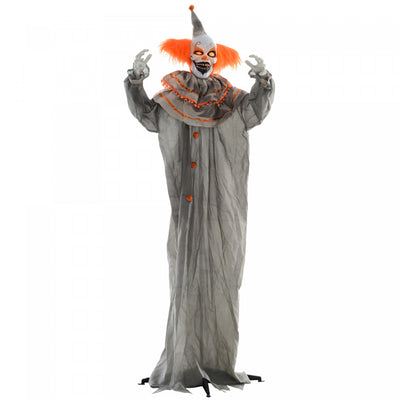 Homcom Halloween Clown Animatronic Prop With Light Up Eyes|Homcom Clown D'halloween Animatronique Avec Des Yeux Lumineux
