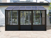 Florence - Wall Mounted Solarium 8x16 Polycarbonate Roof In Black