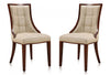 Manhattan Comfort Set of 2 Fifth Avenue Faux Leather Dining Chairs - Cream & Walnut