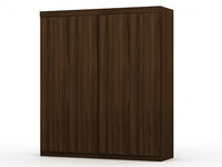 Mulberry Contemporary Modern 2-Piece Wardrobe Closet in Chestnut Brown
