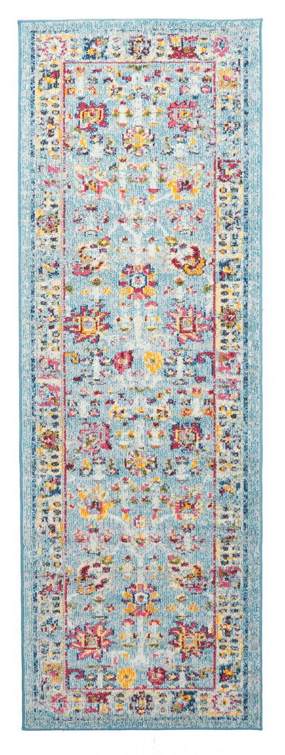 Jasmine Blue Rug 2'8" x 8'2" | Tapis de Couloir Traditionnel Jasmine 2'8" x 8'2" en Bleu