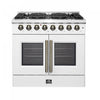 Forno Galiano 36" French Door Dual Fuel Range, White, 5.36 cu. ft. - FFSGS6356-36WHT | Cuisiniere a double combustible Galiano de 36 po, blanche, 5.36 pi³ - FFSGS6356-36WHT
