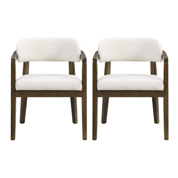 Sophia Dining Arm Chair with Rubberwood Frame Set of 2,Walnut Dining Chair
