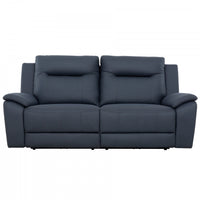 Sutton 81 in. Upholstered Power Recliner Sofa - Blue 