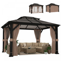Outsunny 10' x 12' Hardtop Gazebo Canopy with Double Polycarbonate Roof
