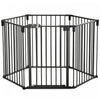 Pawhut Dog Playpen Diy Adjustable, Puppy Play Pen Dog Fences Indoor With Automatically Close Lock, Pet Door For Doorway Stair, Fireplace Christmas Tree Barrier, 6-panel, 30''h