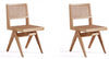 Manhattan Comfort Set of 2 Hamlet Dining Chairs -Natural Cane