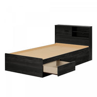Fynn Twin Bed And Bookcase Headboard Set - Gray Oak 