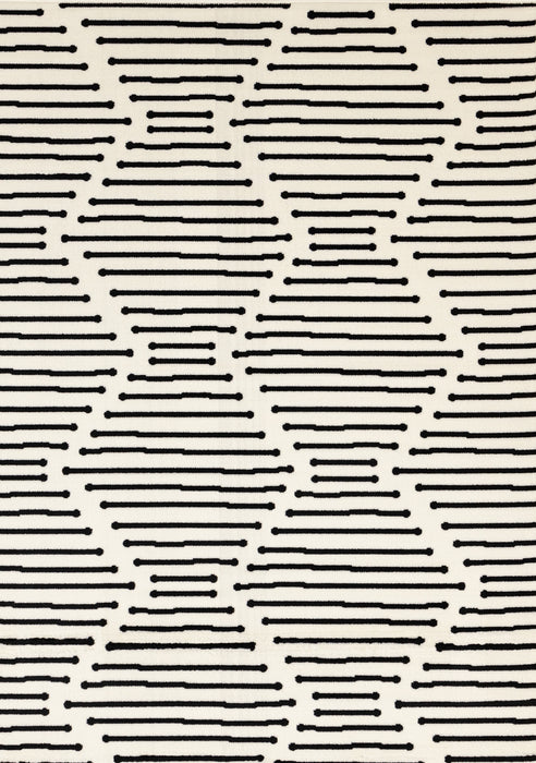 Forte Black White Stripes Area Rug - 5'3\" x 7'5\"