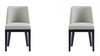 Manhattan Comfort Set of 2 Gansevoort Modern Faux Leather Dining Chairs - Stone Grey