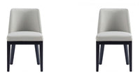 Manhattan Comfort Set of 2 Gansevoort Modern Faux Leather Dining Chairs - Stone Grey