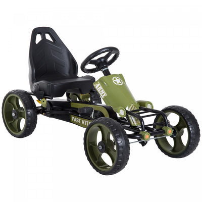 Aosom Kids Pedal Go Kart, Ride On Car Toy With Adjustable Seat, Eva Tyres, Safety Hand Brake, For Bo|Aosom Kart A Pedales Pour Enfants, Jouet De Voiture Avec Siege Reglable, Pneus Eva, Frein A Main De