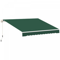 Outsunny 12' X 8' Retractable Awning Patio Awnings Sun Shade Shelter With Manual Crank Handle, Uv &