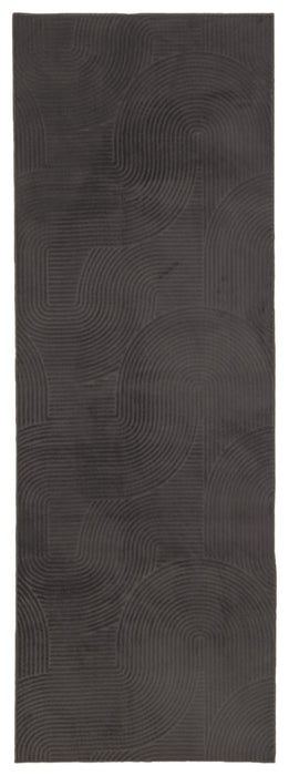 Elion Contemporary Charcoal Washable Rug 2'8\" x 8'0\" Indoor Area Rug