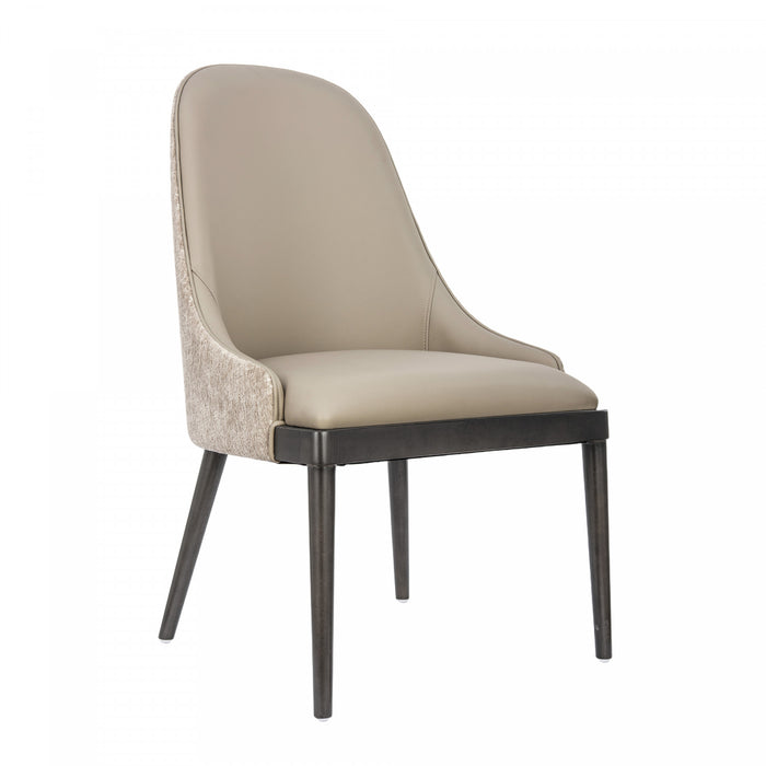 Drew Contemporary Wood Upholstered Side Chair in Taupe - Set of 2