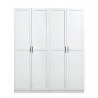 Hopkins Modern 2-Piece Wardrobe Closet in White Armoire