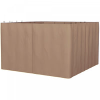 Outsunny 10' X 10' Universal Gazebo Sidewall Set With 4 Panels, Hooks/c-rings Included For Pergolas