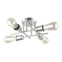 Dainolite Nebraska 4 Light Flush Mount Burnished Chrome Finish Lamp