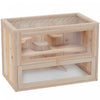 Pawhut Wooden Hamster Cage Guinea Pig Chinchilla Pet House 2 Levels Small Animals Habitat Home W/ Openable Roof W/ Run Space