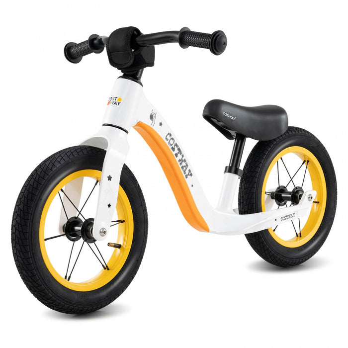 Costway 12 Inch Magnesium Toddler Balance Bike No Pedal Training Toddler Balance Bike White