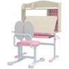 Qaba Kids Desk and Chair Set, Height Adjustable Children Study Table and Chair Set with Tiltable Desktop, Drawer and Shelves for Boys Girls Ages 3-12, Pink