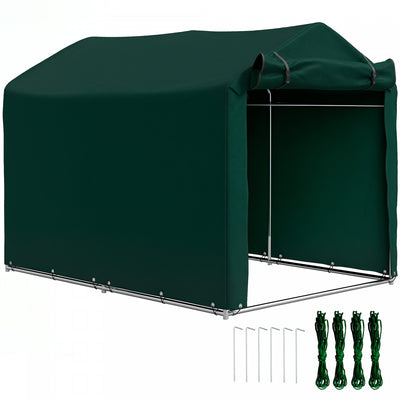 Outsunny Outdoor Shelter, Motorcycle Tent W/roll-up Door, Dark Green