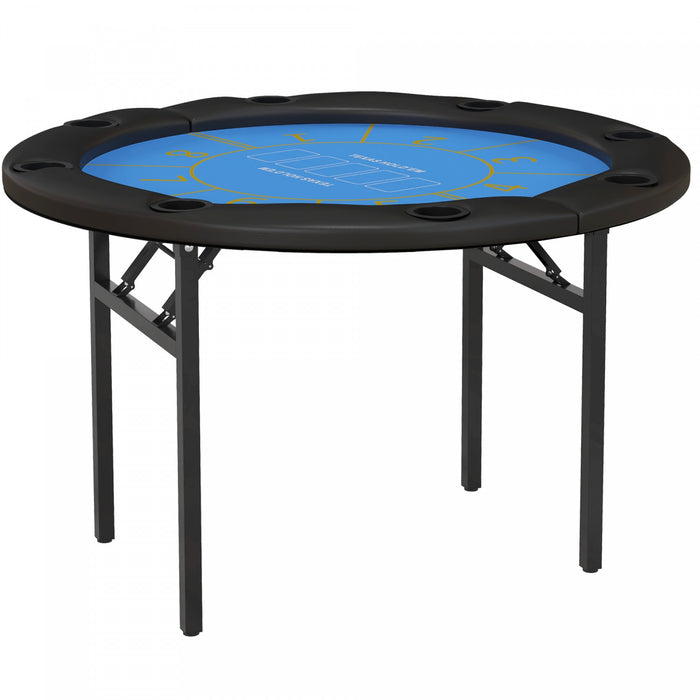 Soozier 47\" Foldable Poker Table 8 Player Blackjack Game Table, Black