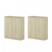 Arum Set Of 2 Sideboards With 2 Doors Bleached Oak - South Shore Buffet