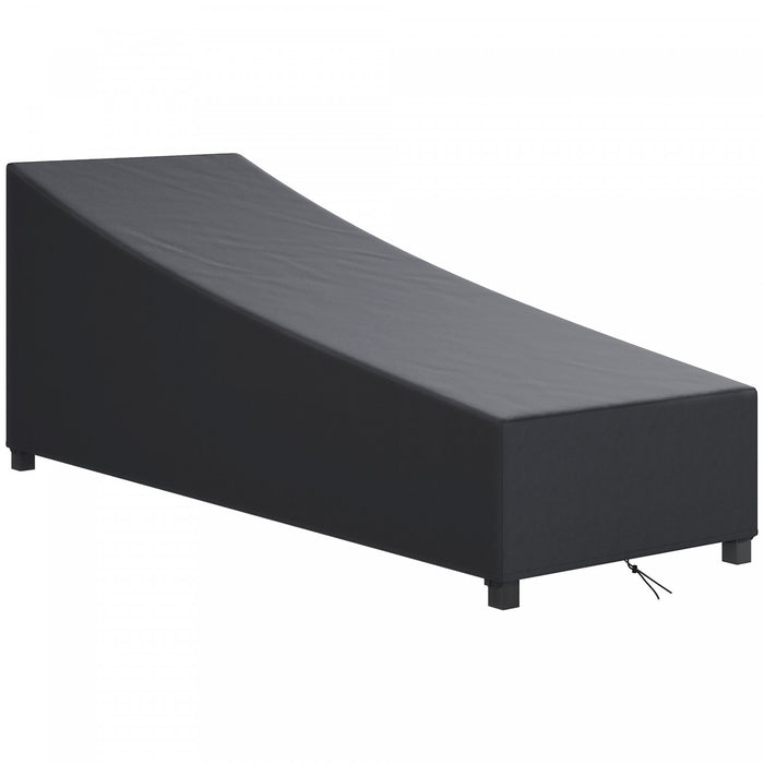 Outsunny Waterproof Patio Lounge Chair Cover, 420D Fabric, Black
