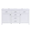 Sorelle 59 Inch Double Sink Bathroom Vanity with Resin Sinks and 3 Drawers, White
