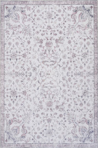 Aqua Primavera Washable Non-slip Low Pile Area Rug 5'x7' 