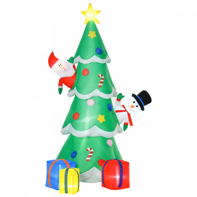 Homcom 7ft Tree Inflatable Christmas Decoration|Homcom Arbre Gonflable De Noel Vert