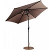 Costway 9ft Patio Umbrella Outdoor W/ 50 LBS Round Umbrella Stand W/ Wheels