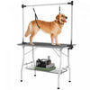 Pawhut 42in Foldable Dog Grooming Table, Pet Grooming Table With Adjustable Grooming Arms, Storage Shelf, Two Nooses, 42\" X 24\" X 61\", Black
