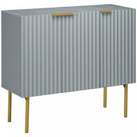 HOMCOM Accent Cabinet w/ Gold Leg for Living Room Dining Room Hallway Grey
