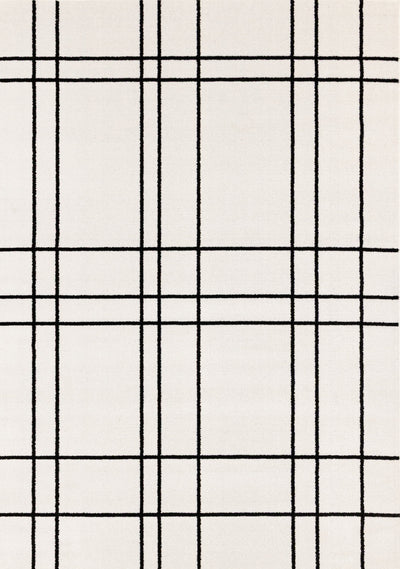 Covington Grey White Checkered Pattern Rug, 5'3" x 7'7" Indoor Area Rug | Tapis Covington a carreaux gris et blanc, 5'3" x 7'7"