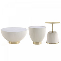 Anderson Modern 3-Piece Coffee Table & End Table Set in Cream 