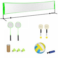 Soozier Portable Badminton Set, Pickleball Volleyball Badminton Net Set