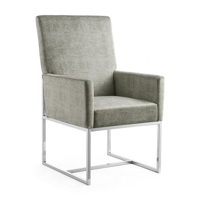 Manhattan Comfort Element Velvet Dining Chair - Grey|Chaise de salle à manger Element de Manhattan Comfort en velours - grise