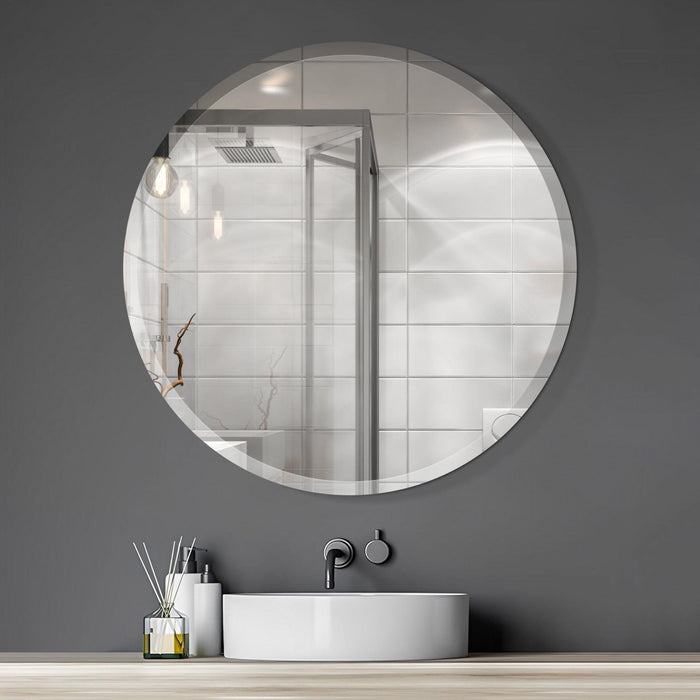 Arcus 36\" X 36\" Round Frameless Beveled Edge Mirror