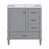 Oliver Solid Wood Bathroom Vanity with Sink Combo and Smart Storage, Grey