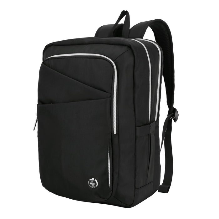 Swissdigital KATY Rose Platinum Backpack – 16\" Laptop Bag, USB Charging, SDD Finder, RFID Protection, Multi-Pockets