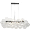Dainolite Comet 10 Light Horizontal Pendant Matte Black Clear Glass Lamp