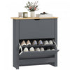 HOMCOM Narrow Shoe Cabinet for Entryway w/ 2 Flip Drawers Adjustable Shelf