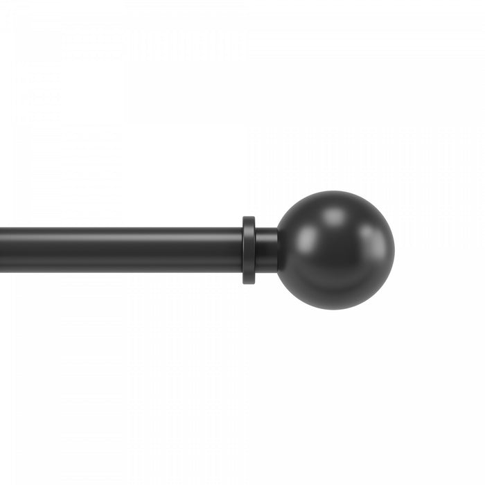Umbra Bolas Matte Black Expandable 1\" Curtain Rod - 72\"-144\" 