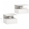 HOMCOM Floating Nightstand Set of 2, Bedside Table with with Power Outlets